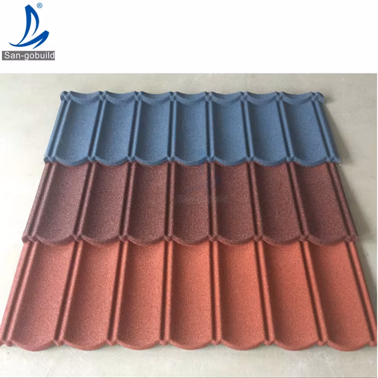 Oman Colored Sand Coated Zinc Aluminium Euro Tiles Roof Material Popular Roofing in Middle East
