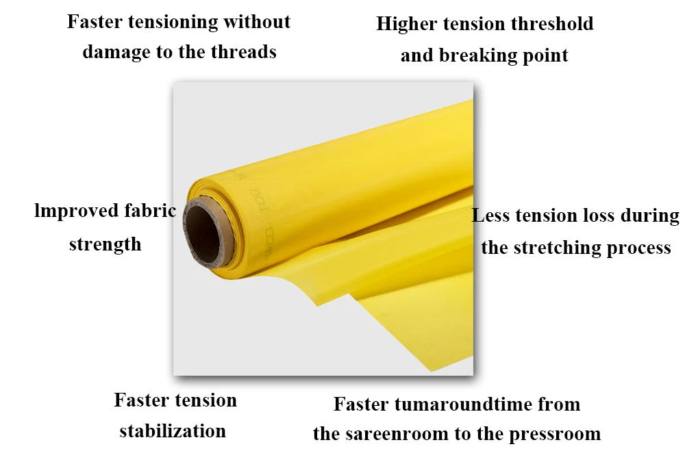 High Tension 100% Polyester Monofilament Screen Printing Mesh 160 Mesh