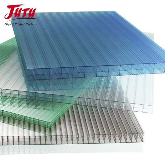 Jutu 루핑 패널 폴리카보네이트 UV 코팅 Twinwall 6mm